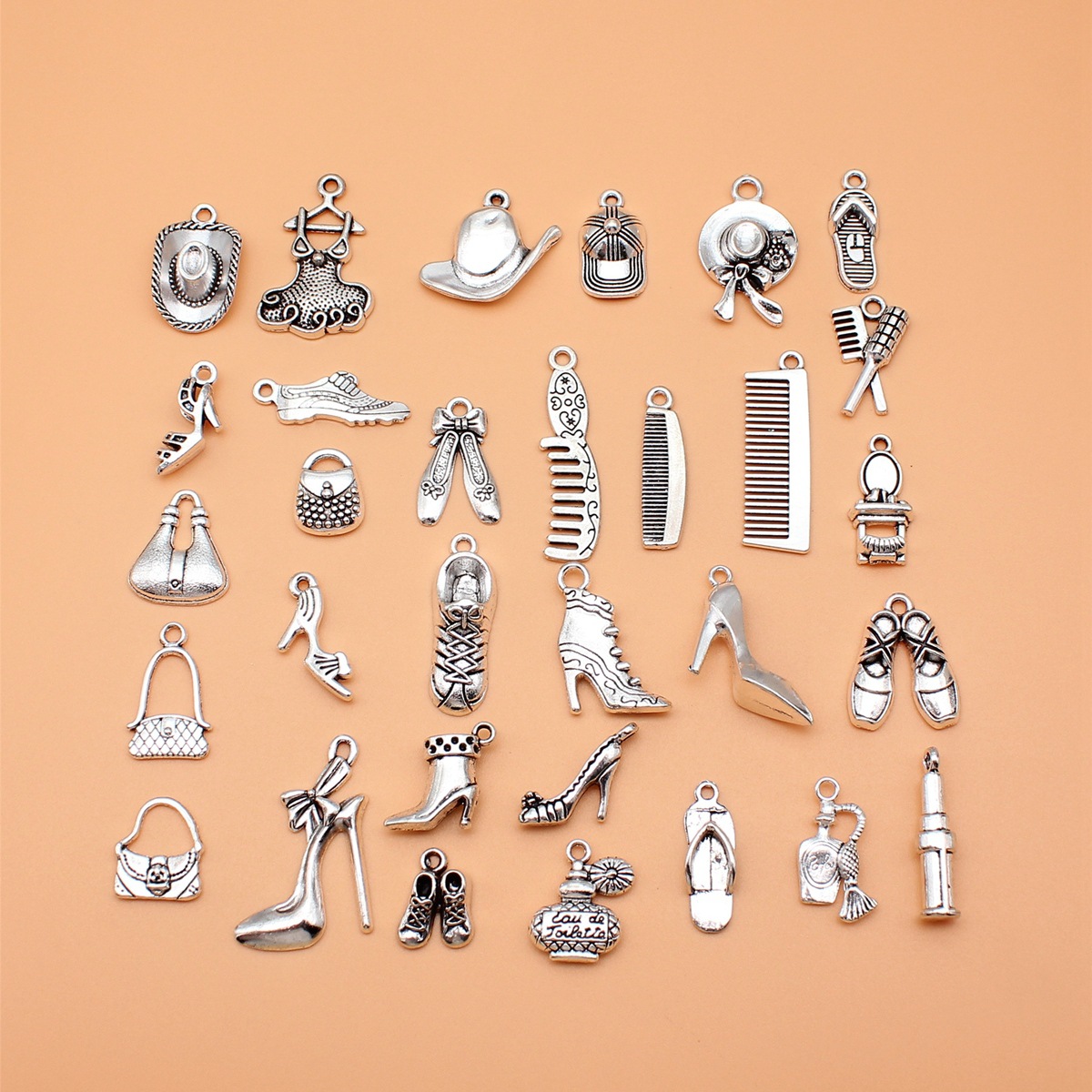 Vintage Collectible Shoes - 31pcs Antique Silver Color Comb Hat
