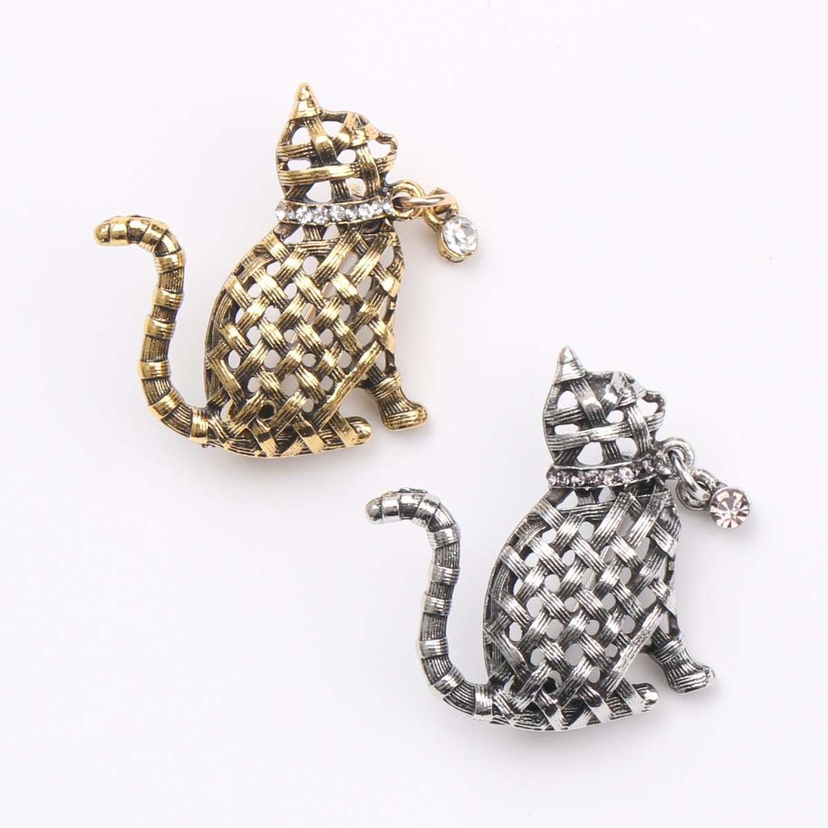 Ornate Woven Cat Brooch Collec - đánh giá và giá Collectible Vintage Brooches