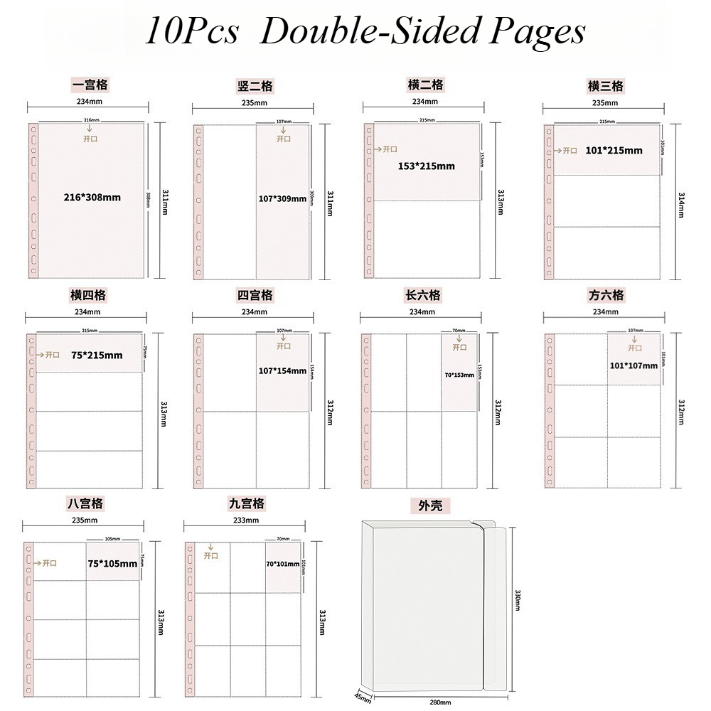 10Pcs A4 Double Sided Photo Sl - đánh giá và giá Polaroid Photo Album