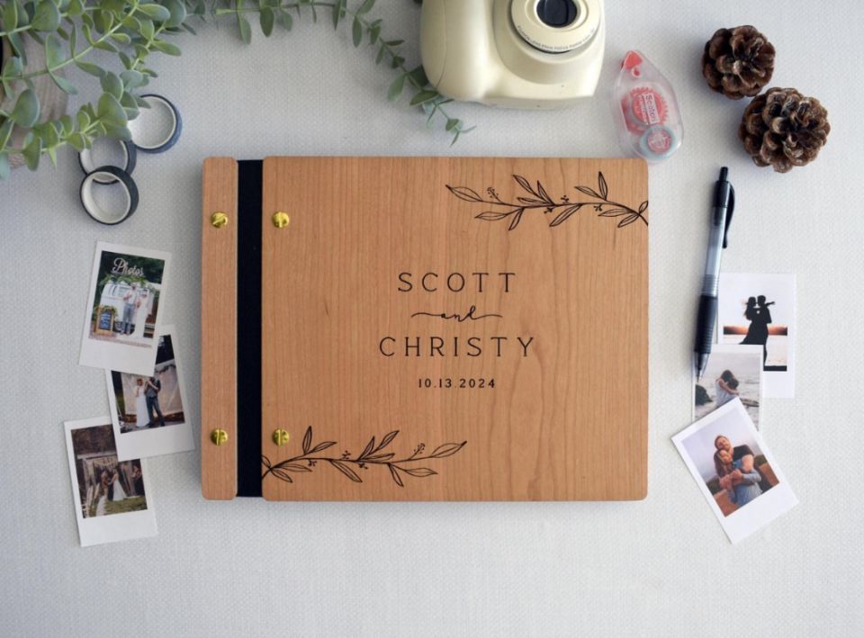 Wooden Wedding Guest Book Phot - đánh giá và giá Polaroid Photo Album